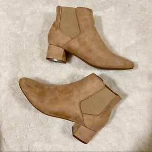 tan suede booties